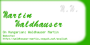 martin waldhauser business card